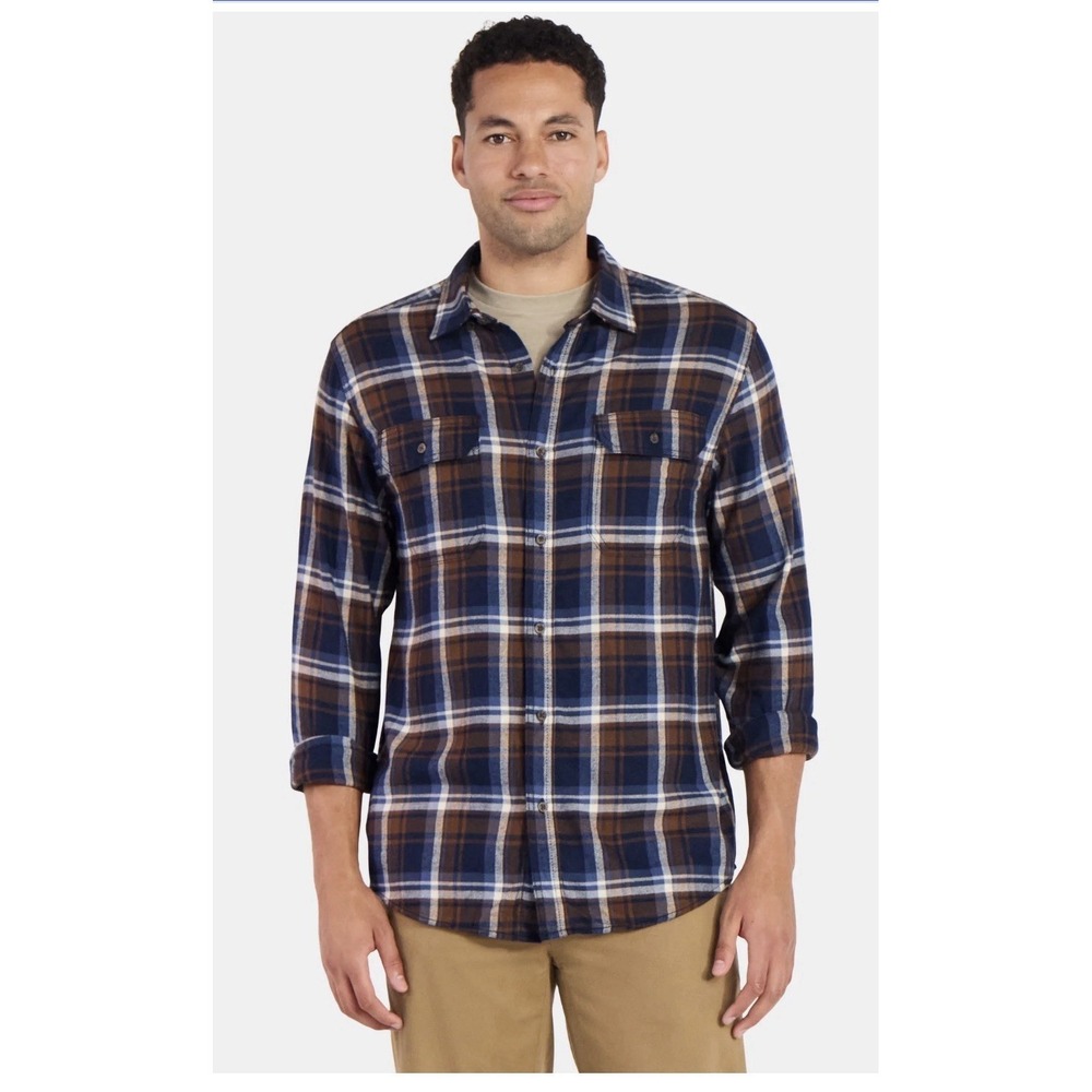 George‎ Men's-Double Pocket-Flannel Shirt-Size Extra Small-NWT